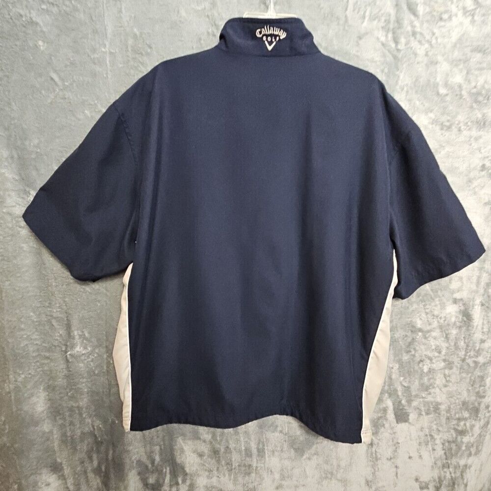 Callaway Men's XL  Golf Sport Outerwear Pullover Windbreaker Shirt Blue Beige - Picture 12 of 16